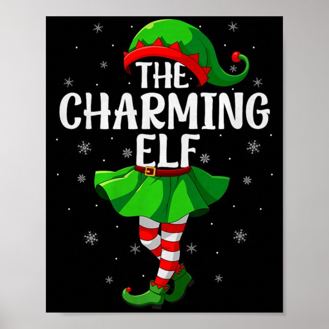 Poster Charming Elf Christmas Girls Women Elf Squad Xmas  (Frente)