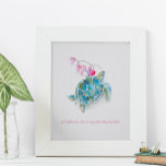 Poster Charming Inspirational Watercolor Sea Turtle<br><div class="desc">Perfect for kids bedrooms, bathrooms and living areas in your tropical beach home. This large wall decor print features a replica of my original hand painted watercolor sea turtle and hearts in shades of turquoise blue, pink and green. The words "I feel light when I don't carry the burdens of...</div>
