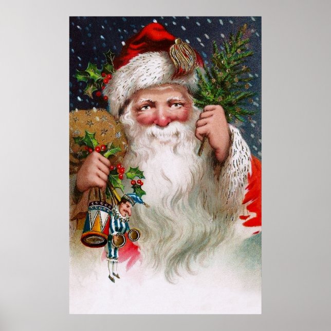 Pôster Charming Vintage Santa Claus (Frente)
