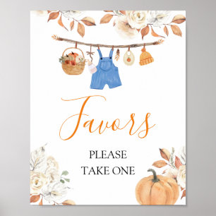 Poster Chás de fraldas De Abóbora De Roupa De Menino