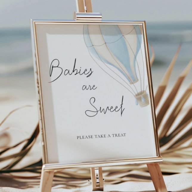 Poster Chás de fraldas de balão de ar quente azul Os bebê (Criador carregado)