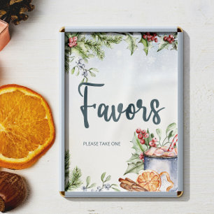 Poster Chás de fraldas de neve com cacau quente Cozy Wint