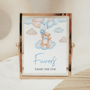 Poster Chás de fraldas do Balão do Bear Azul