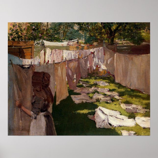 Poster Chase - Dia de Lavagem, Quintal, Brooklyn 1886 (Frente)