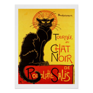 Pôster Chat Noir Vintage Retro Belle Epoque Vintage Cat