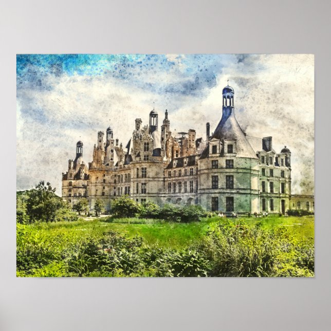 Poster Chateau de Chambord, França. (Frente)