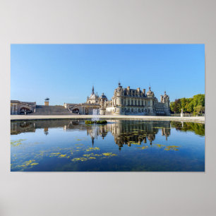 Poster Chateau de Chantilly com reflexão em um lago