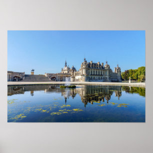 Poster Chateau de Chantilly com reflexão em um lago