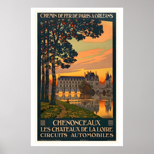 Poster Chateau de Chenonceau Chateaux of the Loire Valley (Frente)
