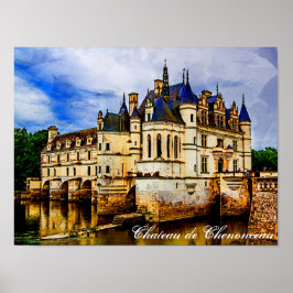 Poster Chateau de Chenonceau. França.