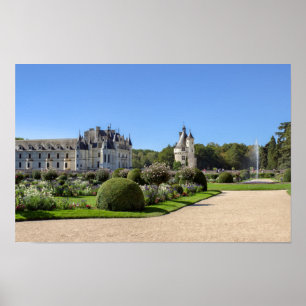Poster Chateau de Chenonceau no Vale do Loire - França