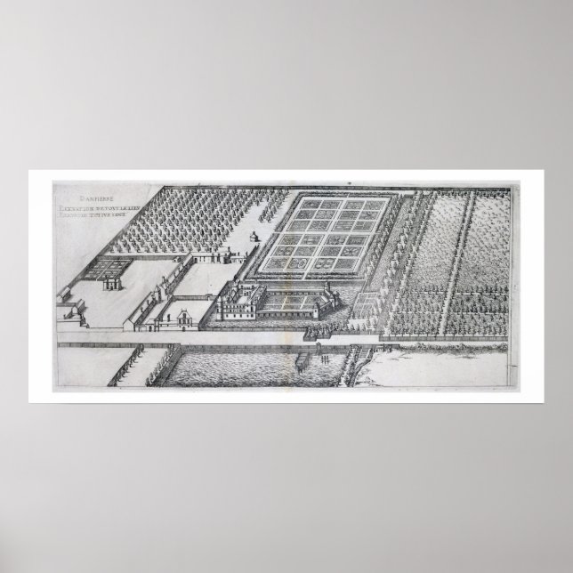 Poster Chateau de Dampierre, vista do patrimônio, de Le (Frente)