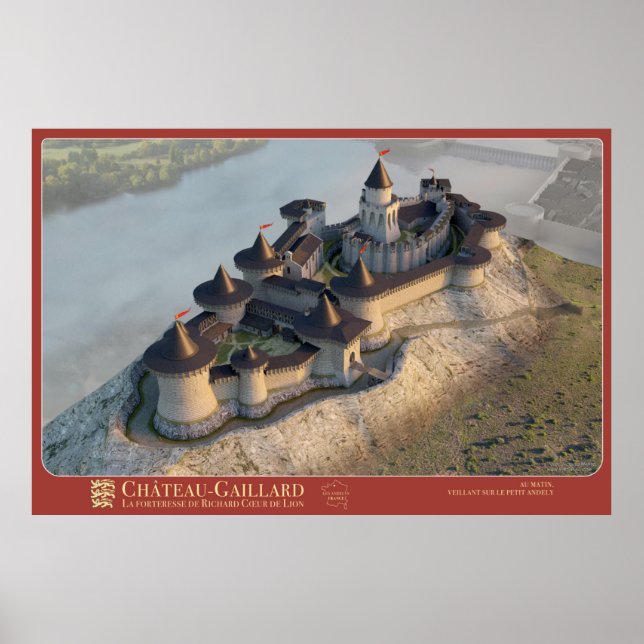 Poster Château-Gaillard, veillant sur le Petit Andely (Frente)