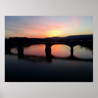 Poster Chattanooga Sunset na Água