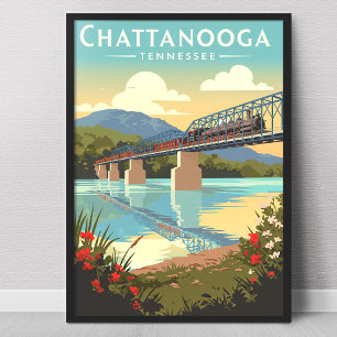 Poster Chattanooga Tennessee Antigo
