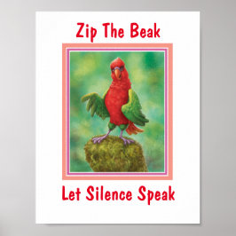 Poster Chattering Lory: Zip The Beak Deixe O Silêncio Fal