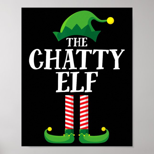 Poster Chatty Elf Matching Family Group Christmas Party F (Frente)