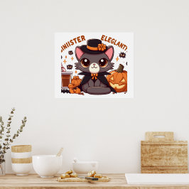 Poster Chausie cat Uma mistura lúdica de Kawaii e Hallowe