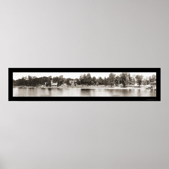 Pôster Chautauqua NY Water Photo 1909 (Frente)