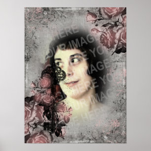 Pôster Chave Antiga e Rosas Foto Personalizada