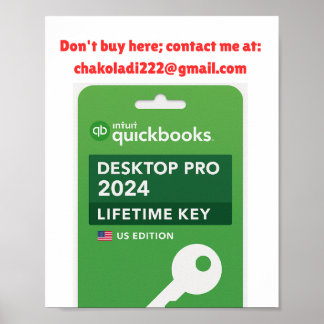 Poster Chave da Edição Pro do Intuit Quickbooks Desktop 2