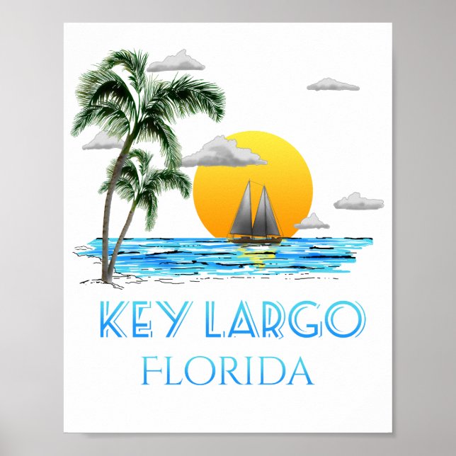 Poster Chave de Navegação Largo Florida Keys (Frente)