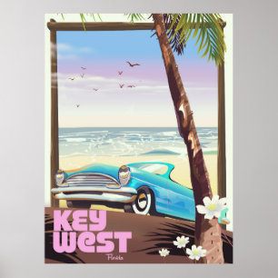 Poster chave oeste da florida viagens vintage