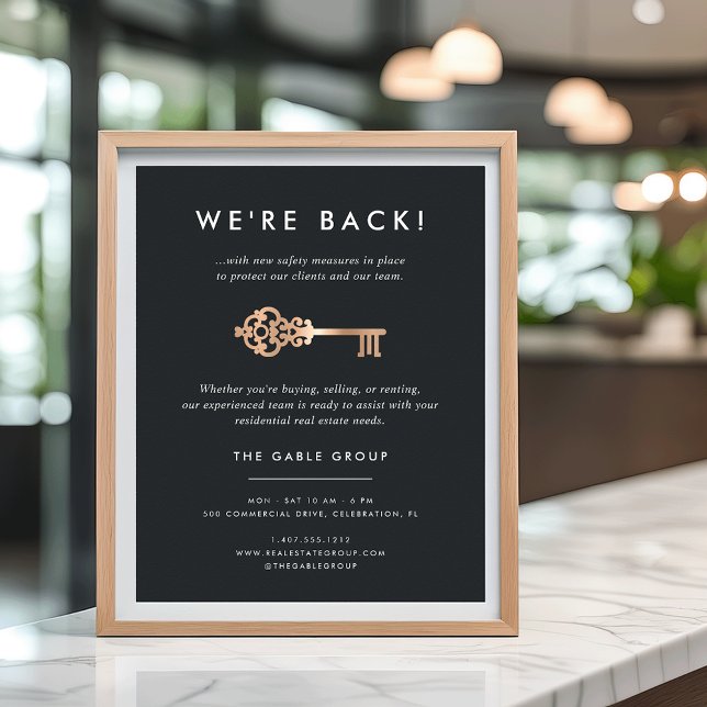 Poster Chave Vintage | Reabertura do setor imobiliário (Criador carregado)