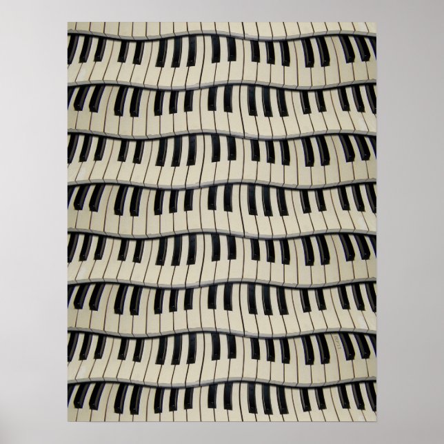 Pôster Chaves De Piano De Rock E Roll (Frente)
