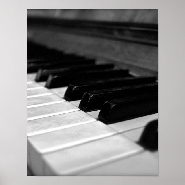 Pôster Chaves de Piano Vintage; Pretas e Brancas (Frente)