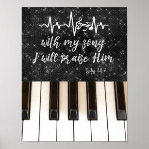 Poster Chaves Piano com Bíblia Salms Verse