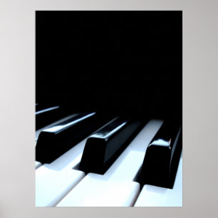 Poster Chaves pretas & brancas do piano