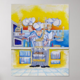 Pôster Che se na pintura a óleo do trabalho