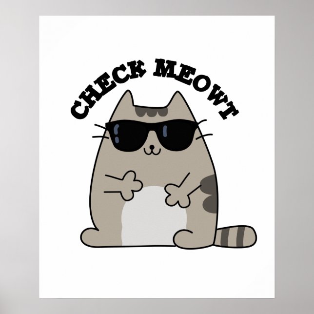 Poster Check Meowt Legal Gato Pun Engraçado (Frente)