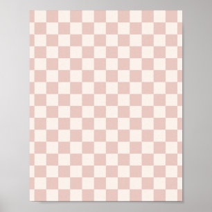 Poster Check Pale Beige Checkered Pattern Board