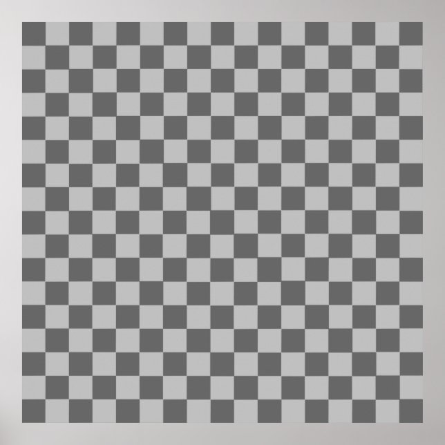 Poster Checkerboard de combinação de cinzas por Shirley T (Frente)