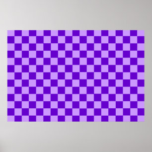 Pôster Checkerboard de combinação roxa Classic por STay