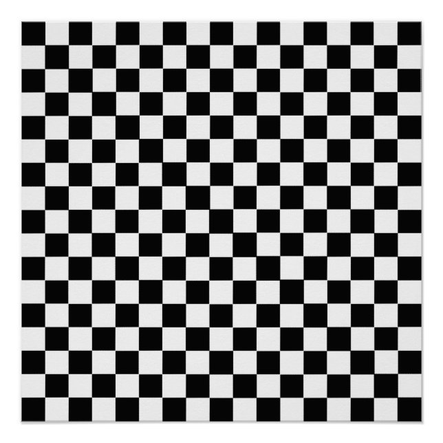 Pôster Checkerboard preto e branco clássico por STaylor (Frente)