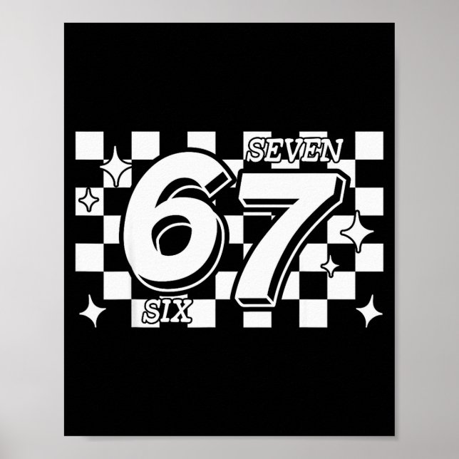 Poster Checkered Six Seven 6 7 Meme Gen Alpha Slang  (Frente)