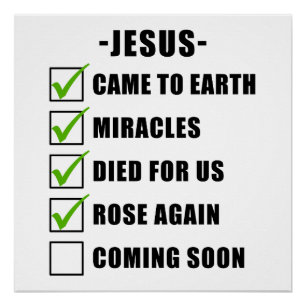 Pôster Checklist para a missão de JESUS: Christian Faith