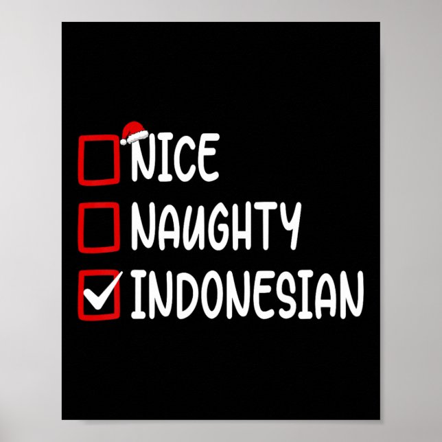 Poster Checklist para o natal, bom garoto indonésio Gi (Frente)