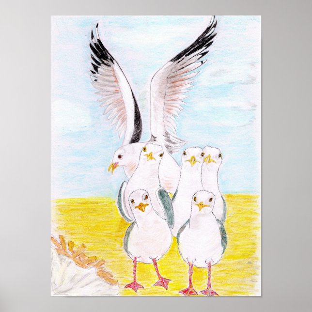 Poster Cheeky Sea gulls  (Frente)