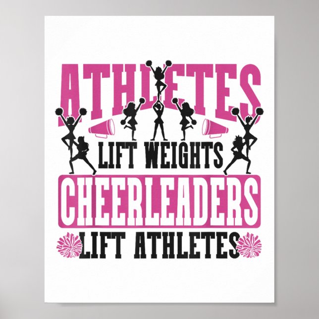 Poster Cheer Cheerleading Athletes Lift Weights Cheerlead (Frente)