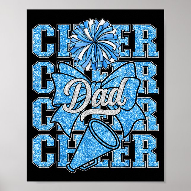 Poster Cheer Dad Daddy Bow Srt Cheerleader Cheerleading B (Frente)