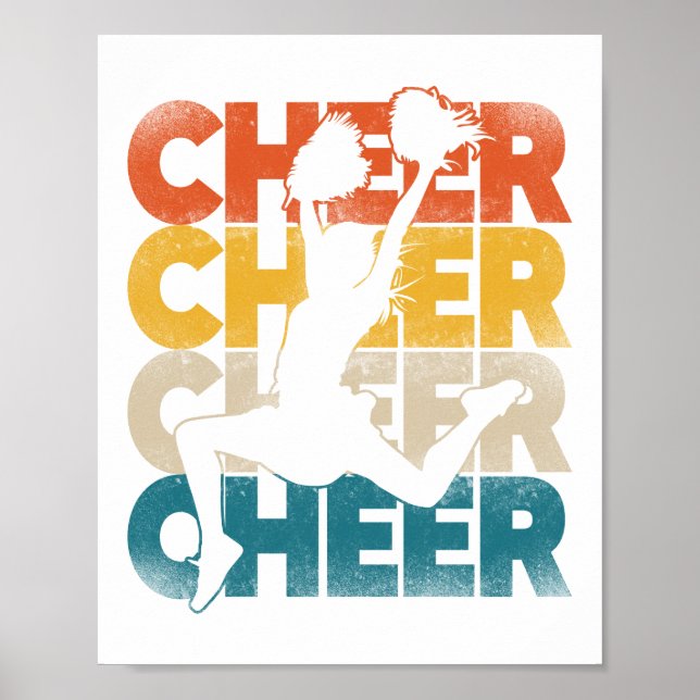 Poster Cheerhead Cheer Cheer Retro Vintage (Frente)