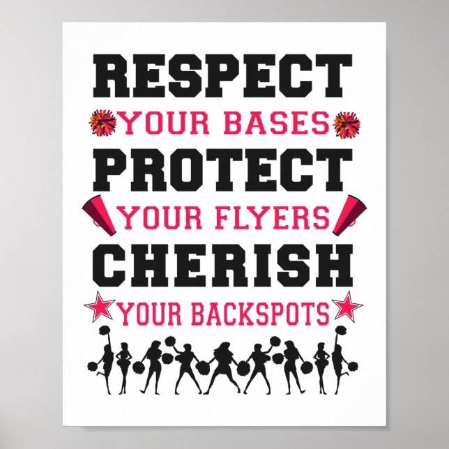 Poster Cheerhead Cheer Respeite Sua Bases Proteja Sua (Frente)