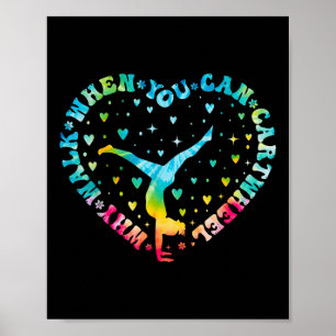 Poster Cheerleader de ginástica de roda cardíaca Tie dye 