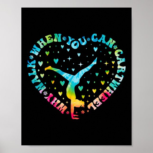 Poster Cheerleader de ginástica de roda cardíaca Tie dye  (Frente)