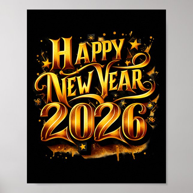 Poster Cheers To 2026 Happy New Year Party  (Frente)