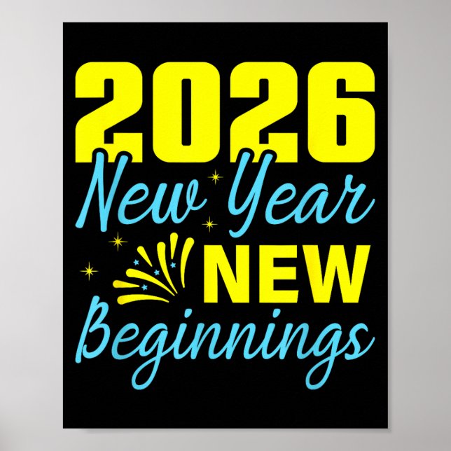 Poster Cheers To 2026 Happy New Year Party New Beginning  (Frente)